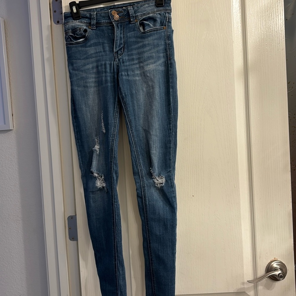 denim ripped skinny jeans